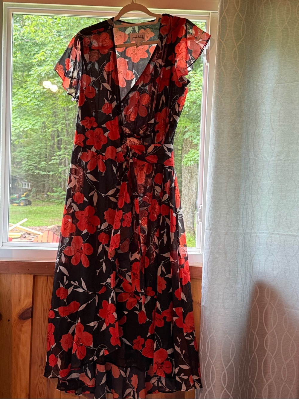 Joseph Robkoff flutter sleeve wrap dress - size 16 - Picture 4 of 8